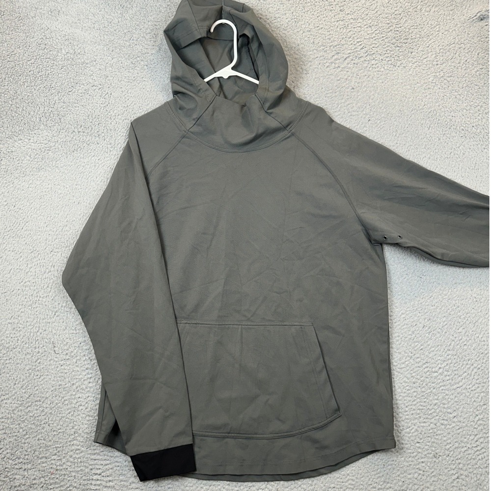 BYLT Hoodie Mens XL Drop Cut Pullover Grey Sweatshirt Raglan Performance Stretch - Picture 1 of 7